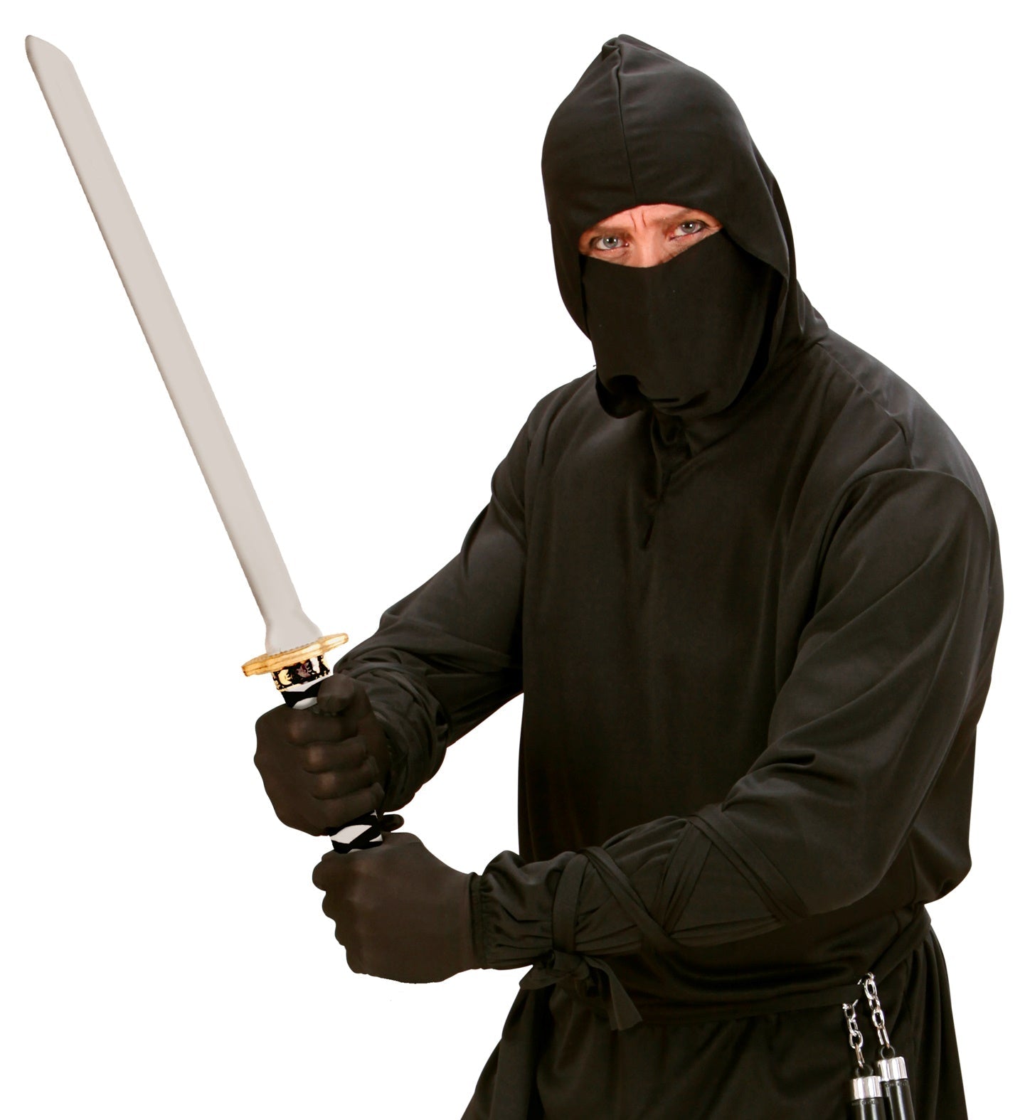 Widmann Samurai Ninja Schwert 60cm – Matte Schwarze ABS Scheide - Fasnacht24.ch
