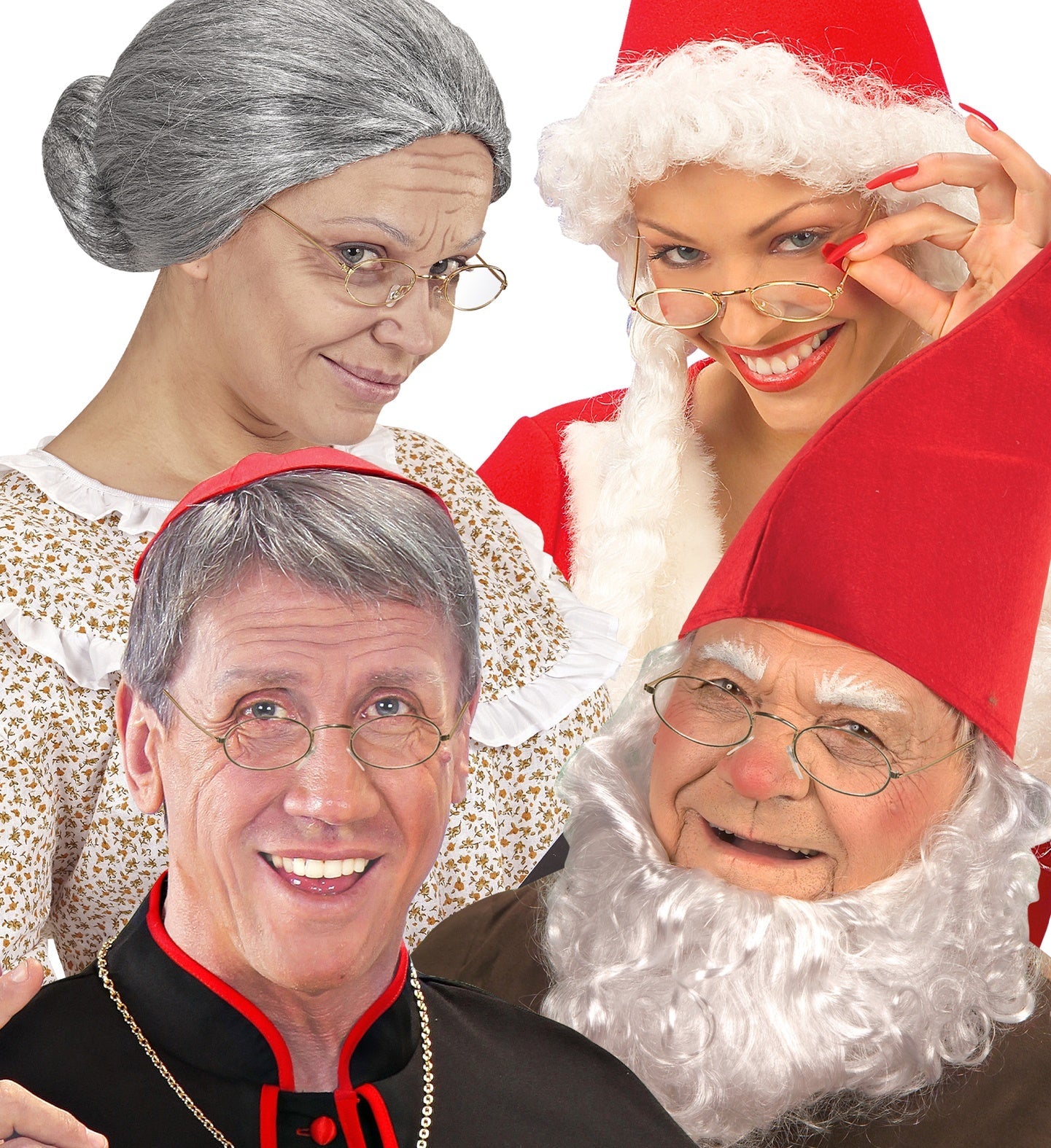 Widmann Santa Brille – Metall Oval Mit Klarem Glas - Fasnacht24.ch