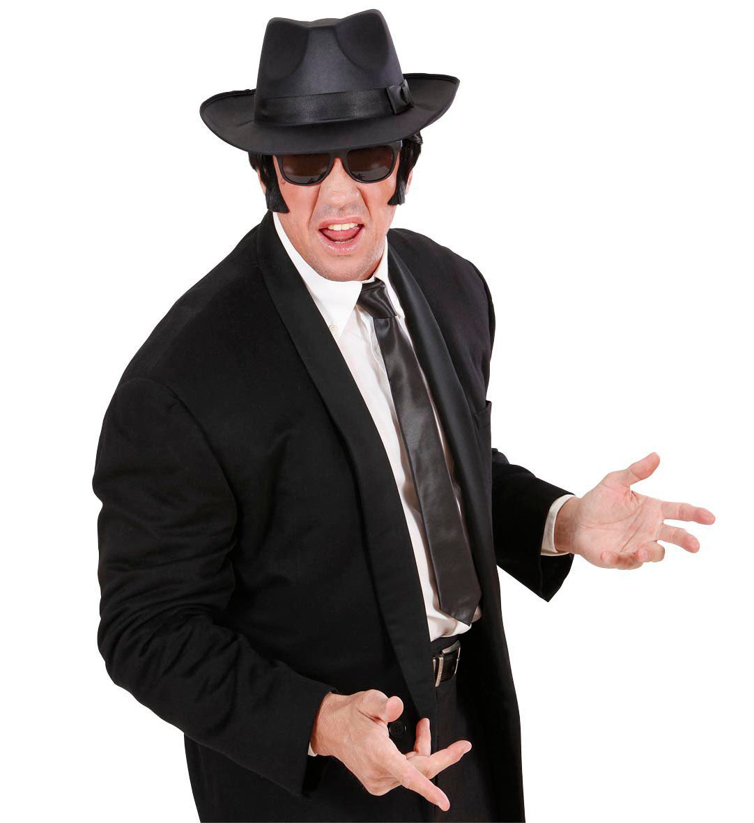 Schmale schwarze Satin Krawatte, 6 cm breit, glänzend und elegant für Herren.