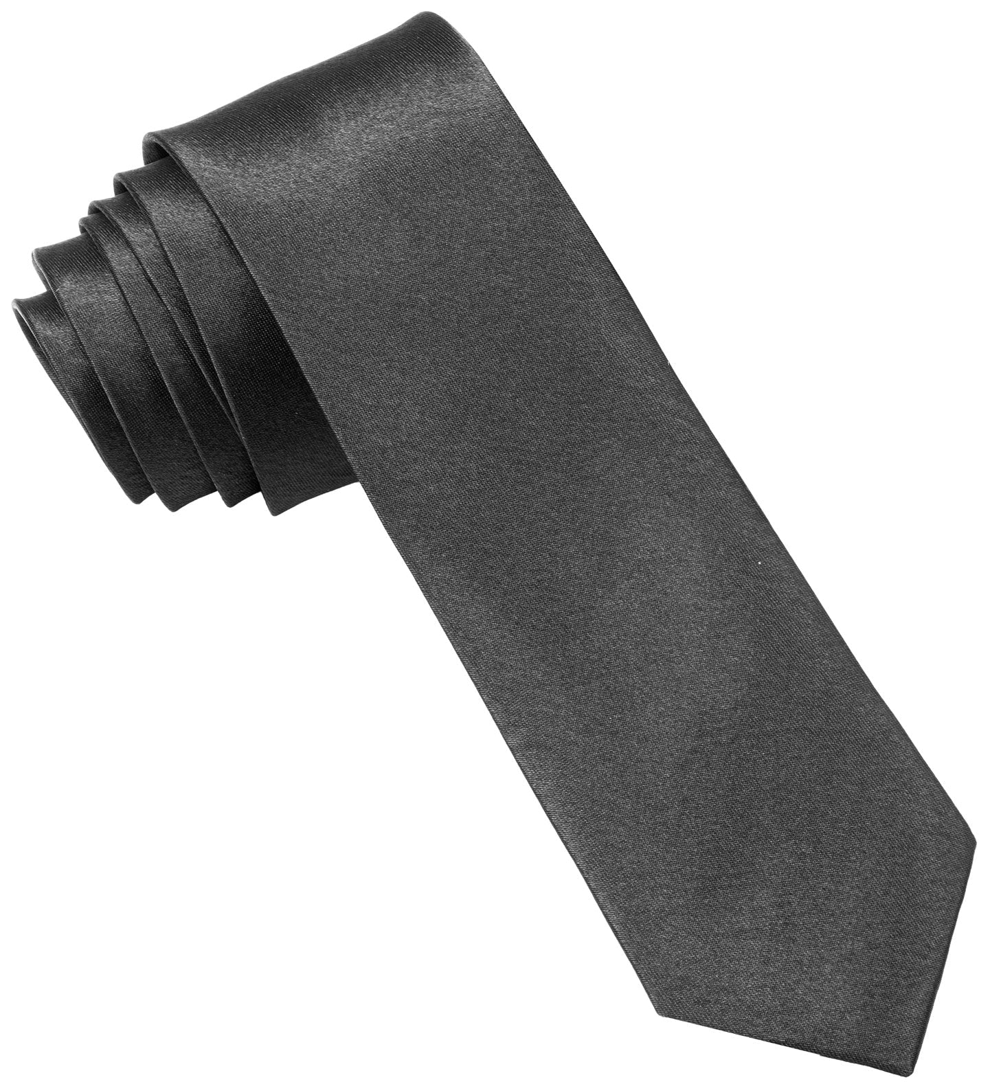 Schmale schwarze Satin-Krawatte von Widmann mit glänzendem, glattem Finish für Herren