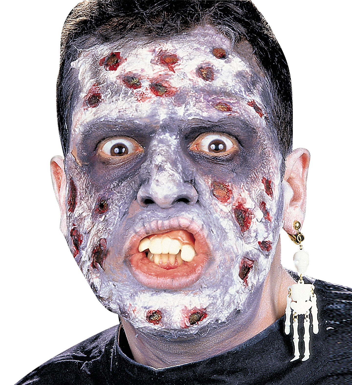 Widmann Zombie Schminkset mit Farben, Pinsel, Schwämmchen und künstlichem Blut für Halloween