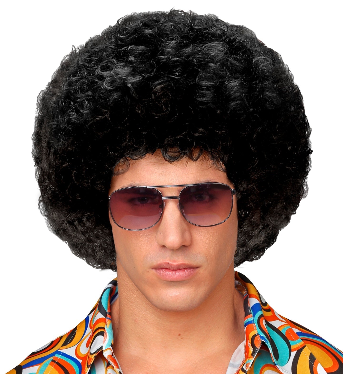Widmann Afro Perücke Schwarz – Unisex 70er Jahre Disco Kostüm - Fasnacht24.ch