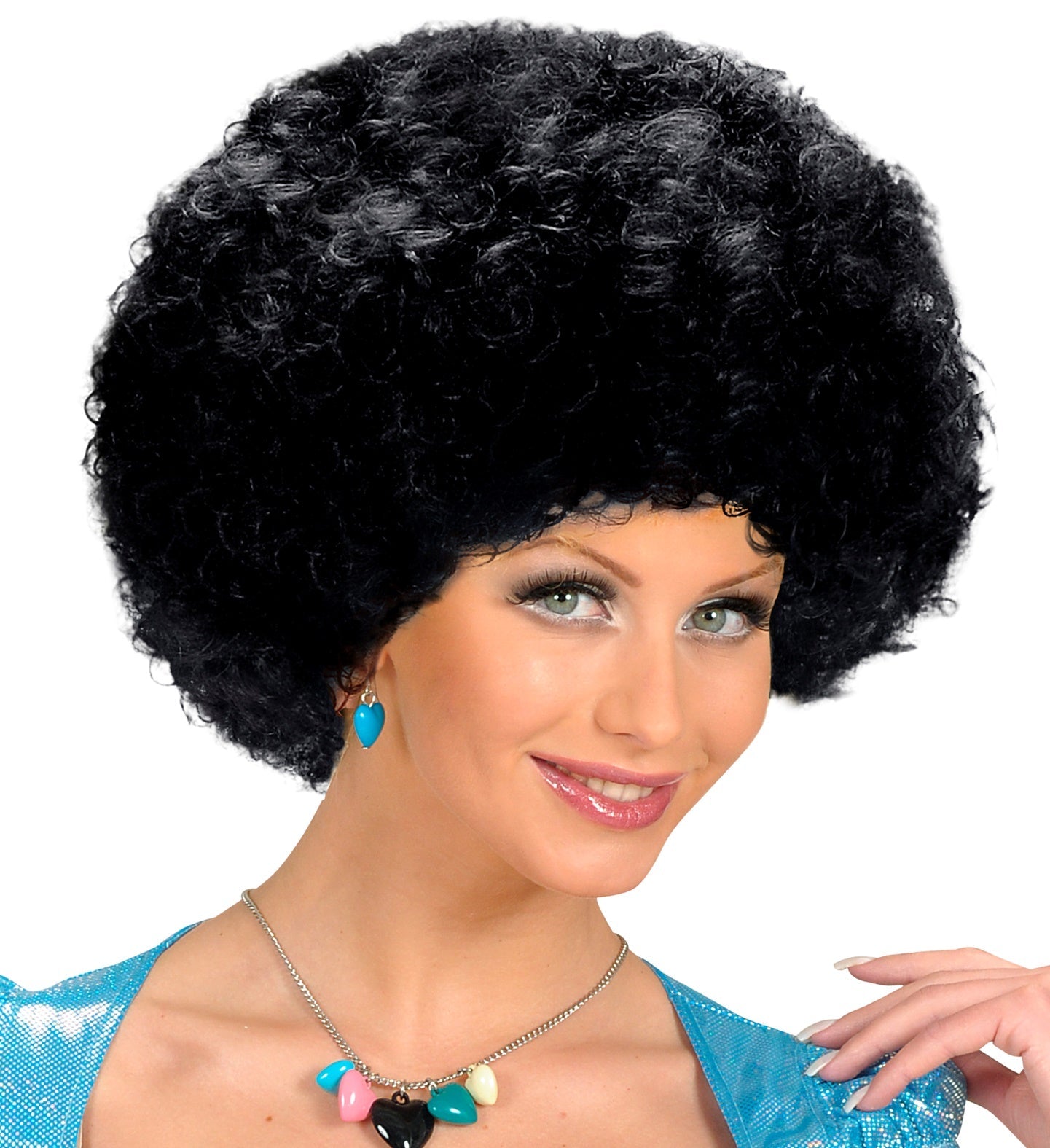 Widmann Afro Perücke Schwarz – Unisex 70er Jahre Disco Kostüm - Fasnacht24.ch