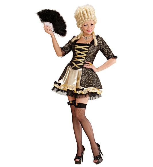 Widmann Barock Königin Kostüm – Schwarz Kleid mit Petticoat & Schmuck - Fasnacht24.ch