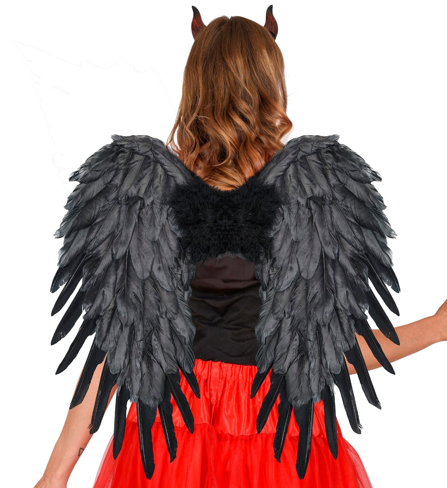 Widmann Schwarze Federnflügel – Faltbar 50 cm Für Kostüme & Cosplay - Fasnacht24.ch