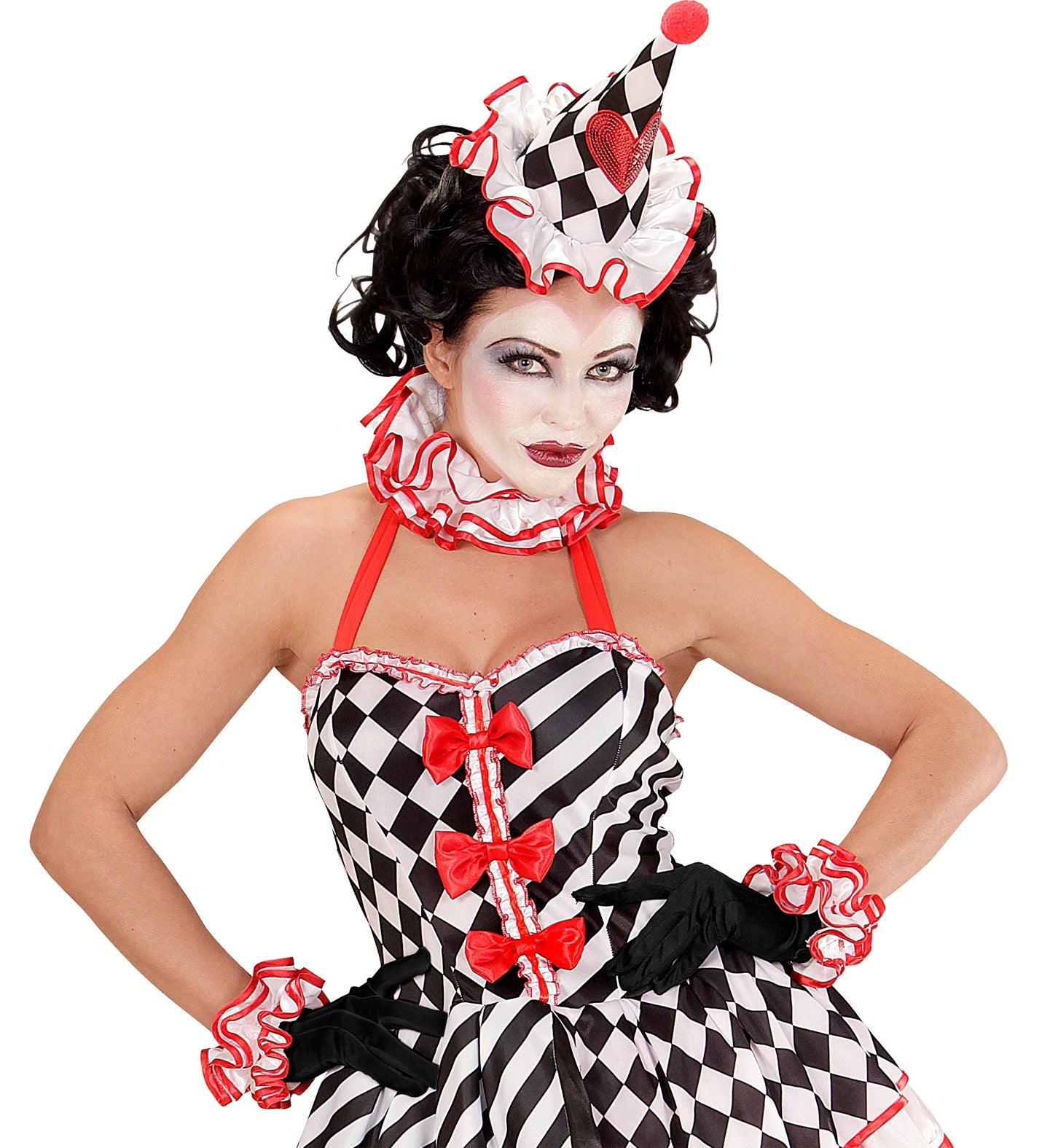 Schwarze, lange Unisex-Handschuhe aus glattem Stoff für Kostüme und Charaktere