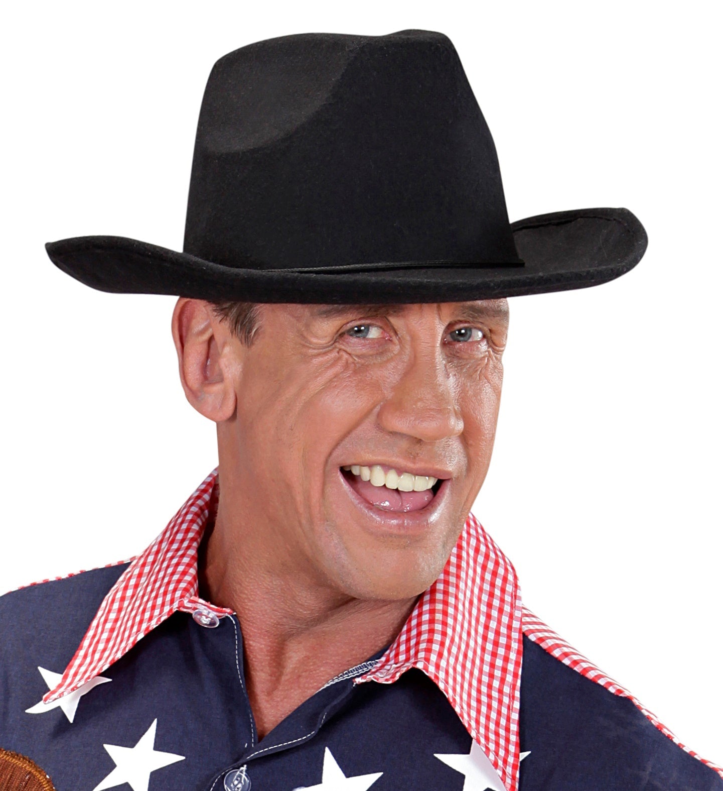 Cowboyhut Aus Gebürstetem Filz – Widmann Schwarzer Atmungsaktiv - Fasnacht24.ch