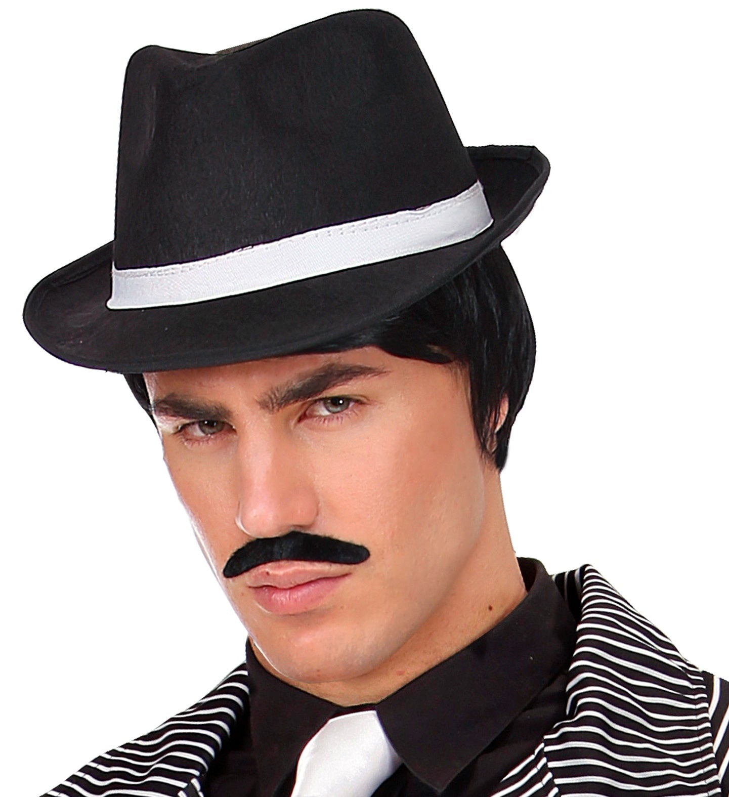 Gangster Fedora Hut – Widmann Schwarz Weißer Filz 20er Jahre - Fasnacht24.ch