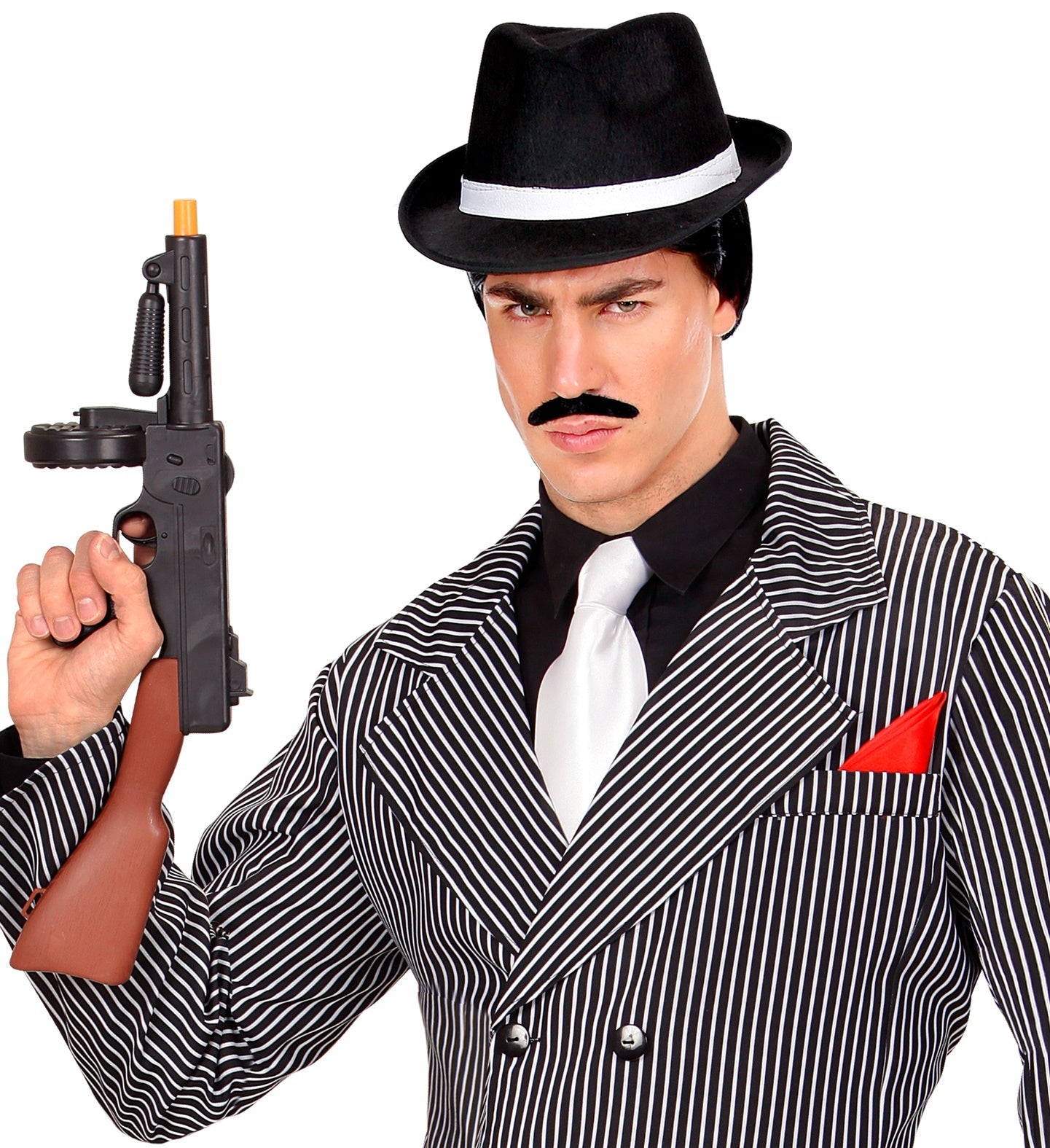 Gangster Fedora Hut – Widmann Schwarz Weißer Filz 20er Jahre - Fasnacht24.ch