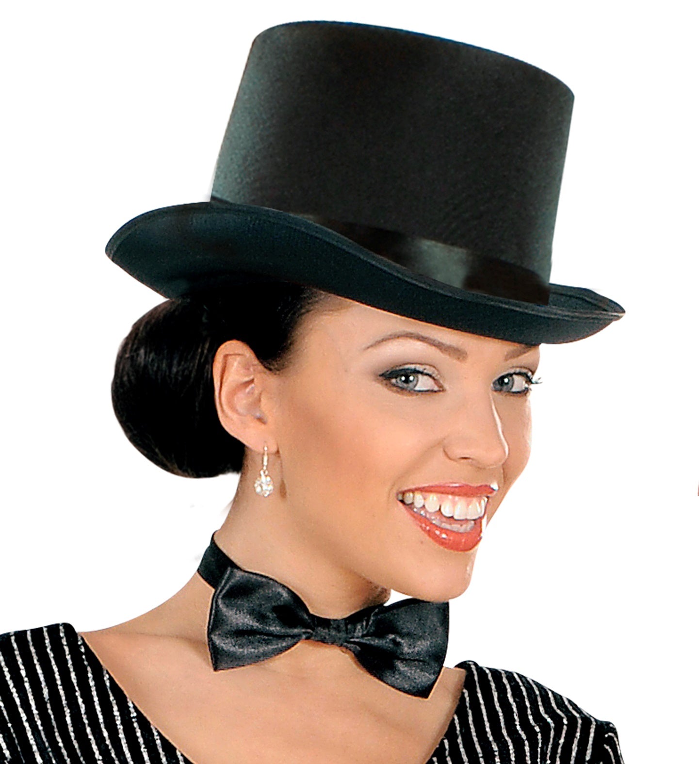 Zylinder Hut – Widmann Schwarzer Satin Top Hat Für Herren - Fasnacht24.ch