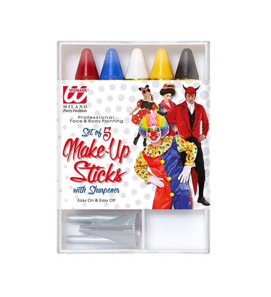 Widmann Gesichtsmalset – 5 Hautfreundliche Kreidestifte Mit Schärfer - Fasnacht24.ch