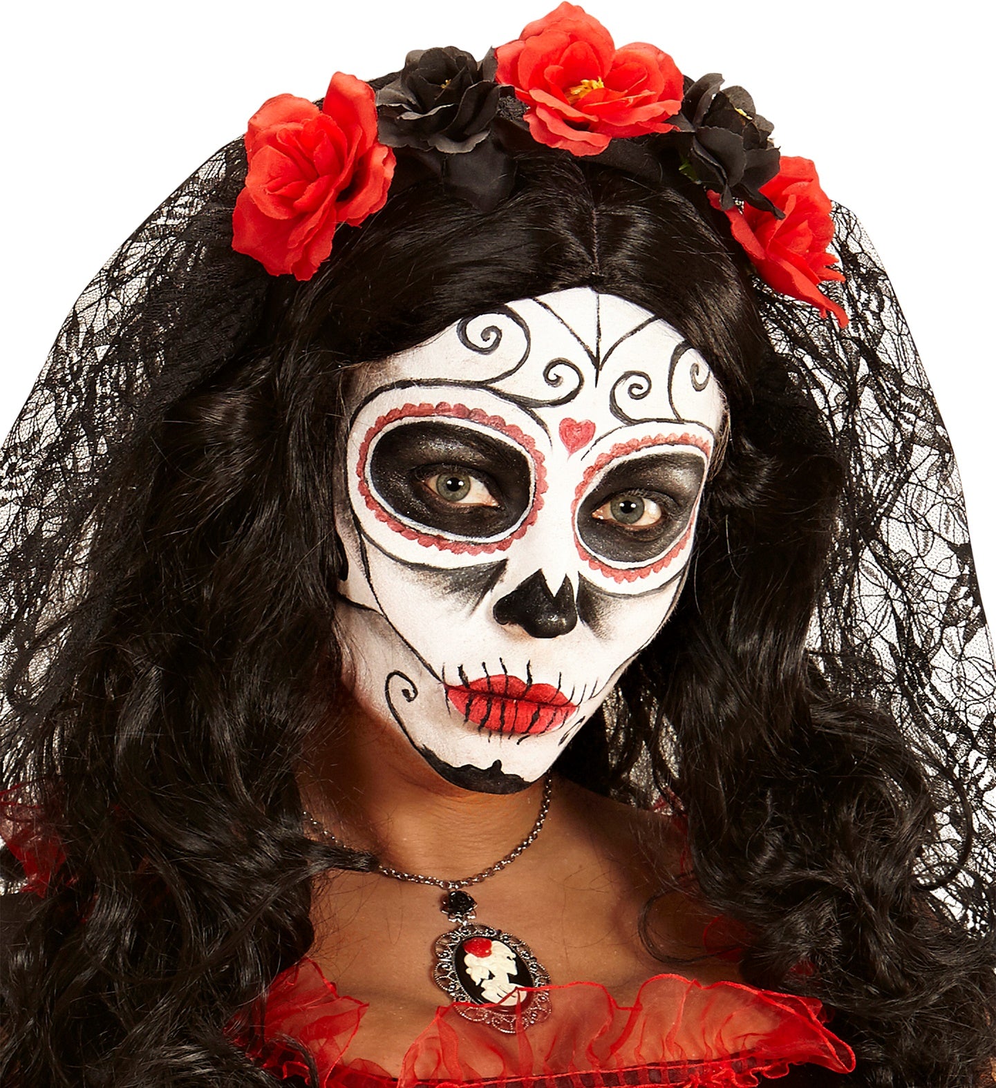 Set mit vier großen Schminkstiften in Weiß, Blau, Grün und Schwarz für Kinder.