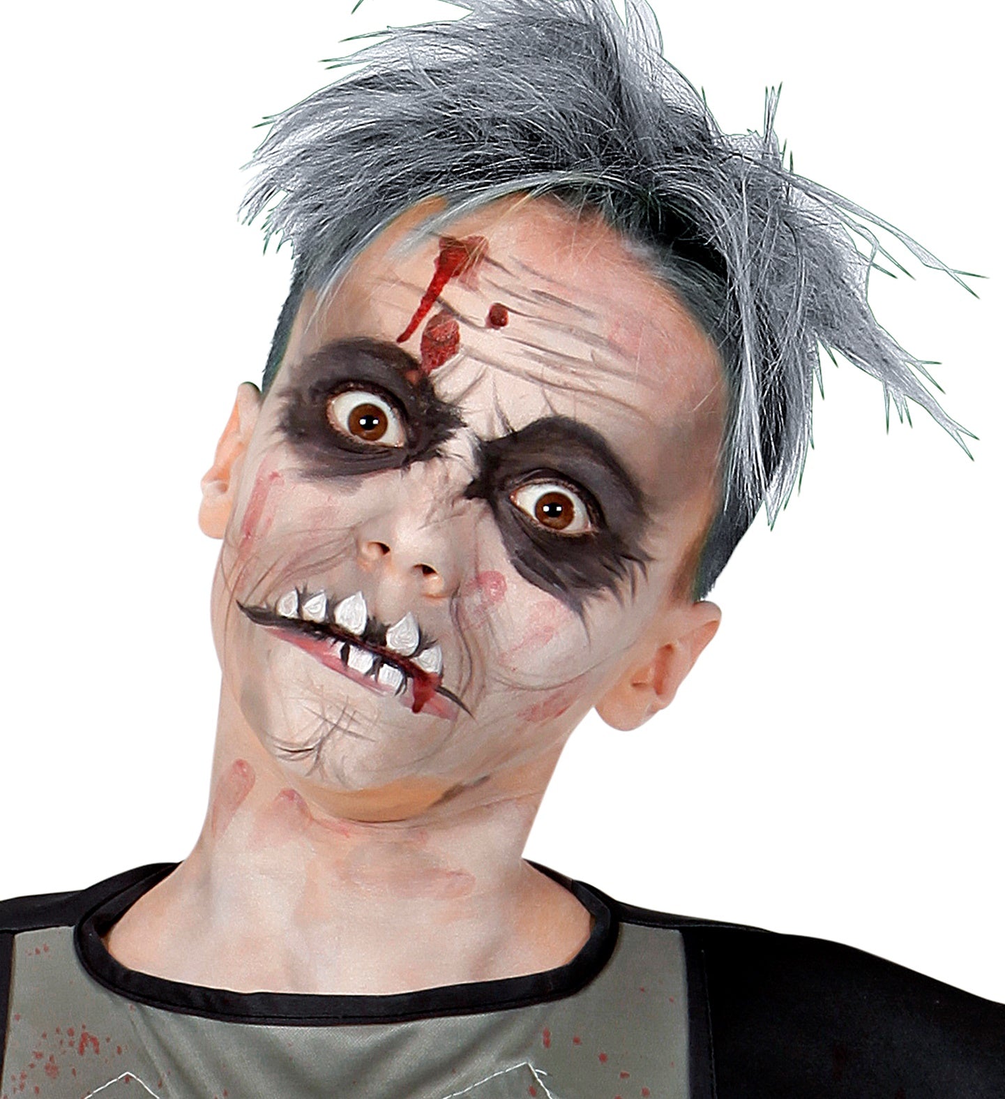 Vier große Schminkstifte in Weiß, Blau, Grün und Schwarz für Kinderschminke und Partys