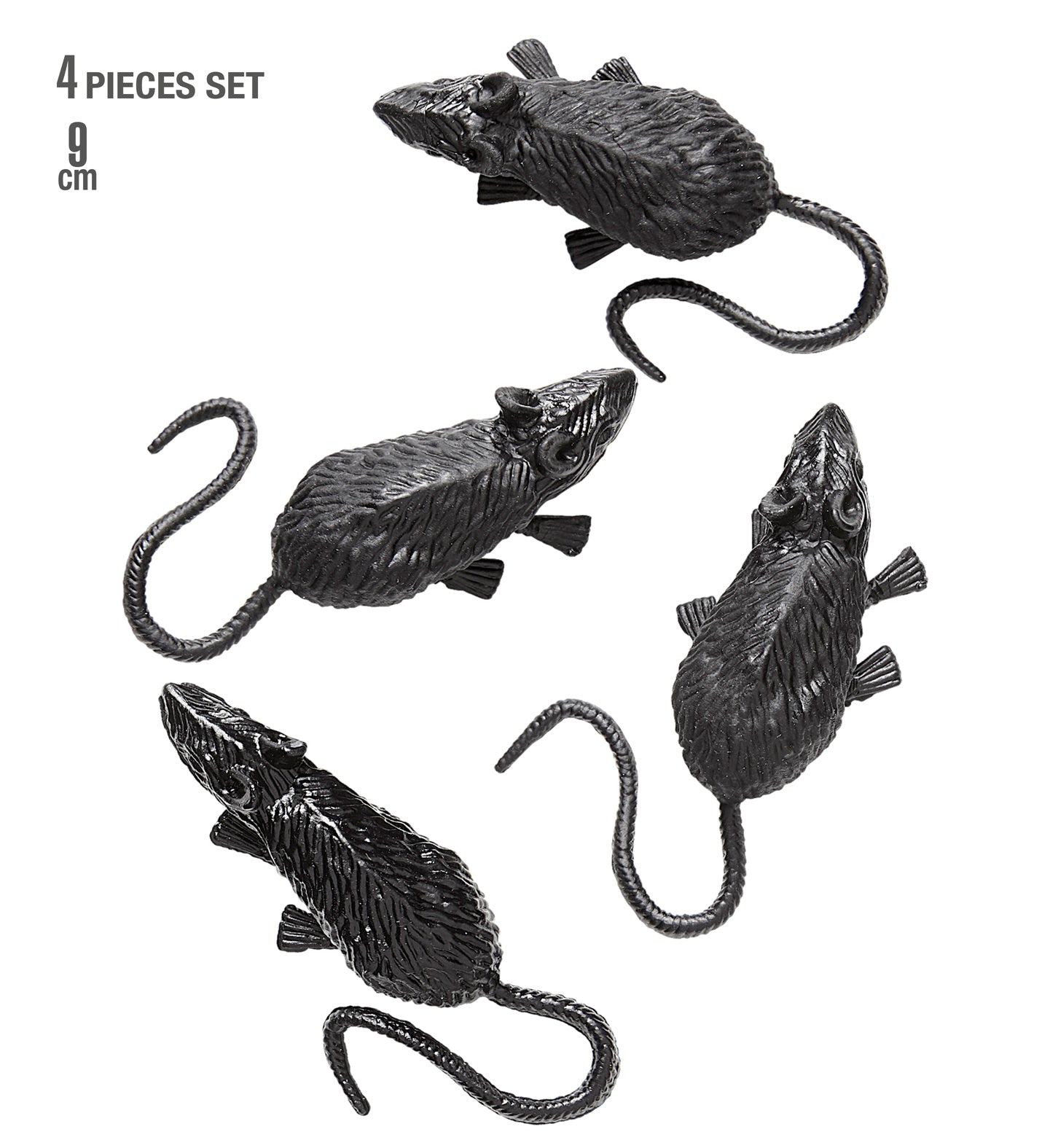 Widmann Gummimäuse Set – 4 Stück, 9cm – Haltbares Katzenspielzeug - Fasnacht24.ch
