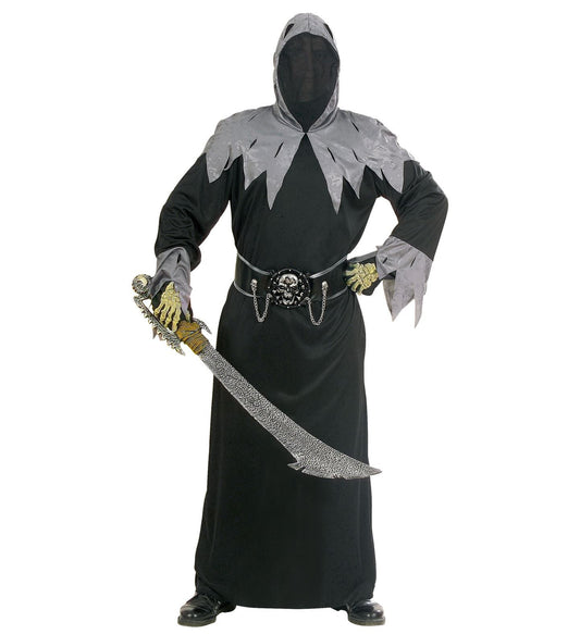 Widmann Skull Warlord Kapuzenrobe – Schwarze Robe mit Maske & Gürtel - Fasnacht24.ch