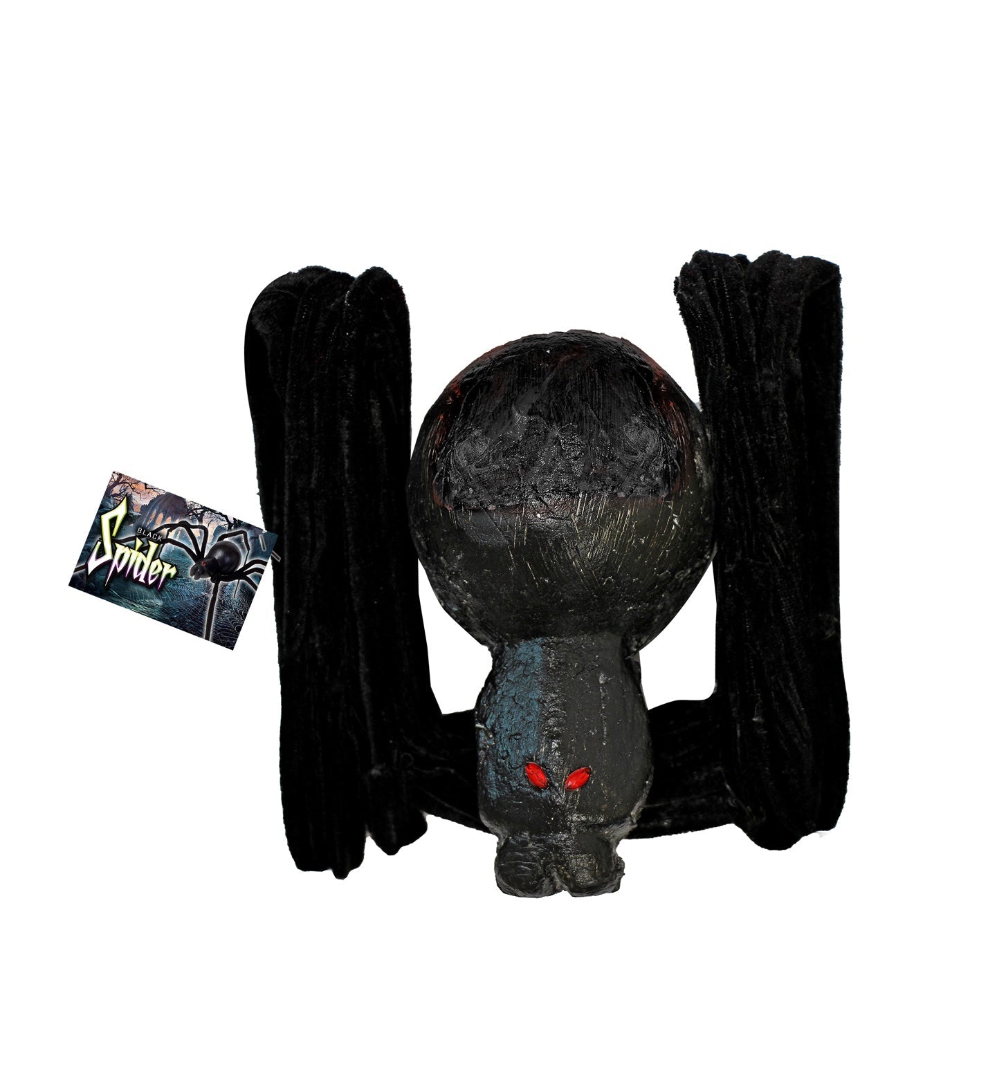 Halloween Deko – Widmann Bewegliche Schwarze Spinne 110cm - Fasnacht24.ch