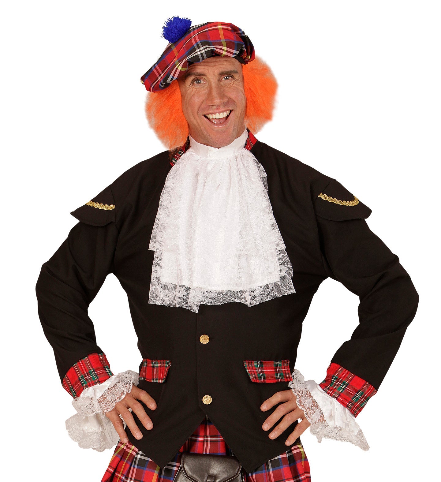 White lace Victorian jabot with matching cuffs for elegant neck and wrist accents.