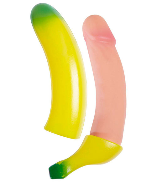 Spritzende Willy Banane in Form einer realistischen Banane, ideal für witzige Überraschungen.