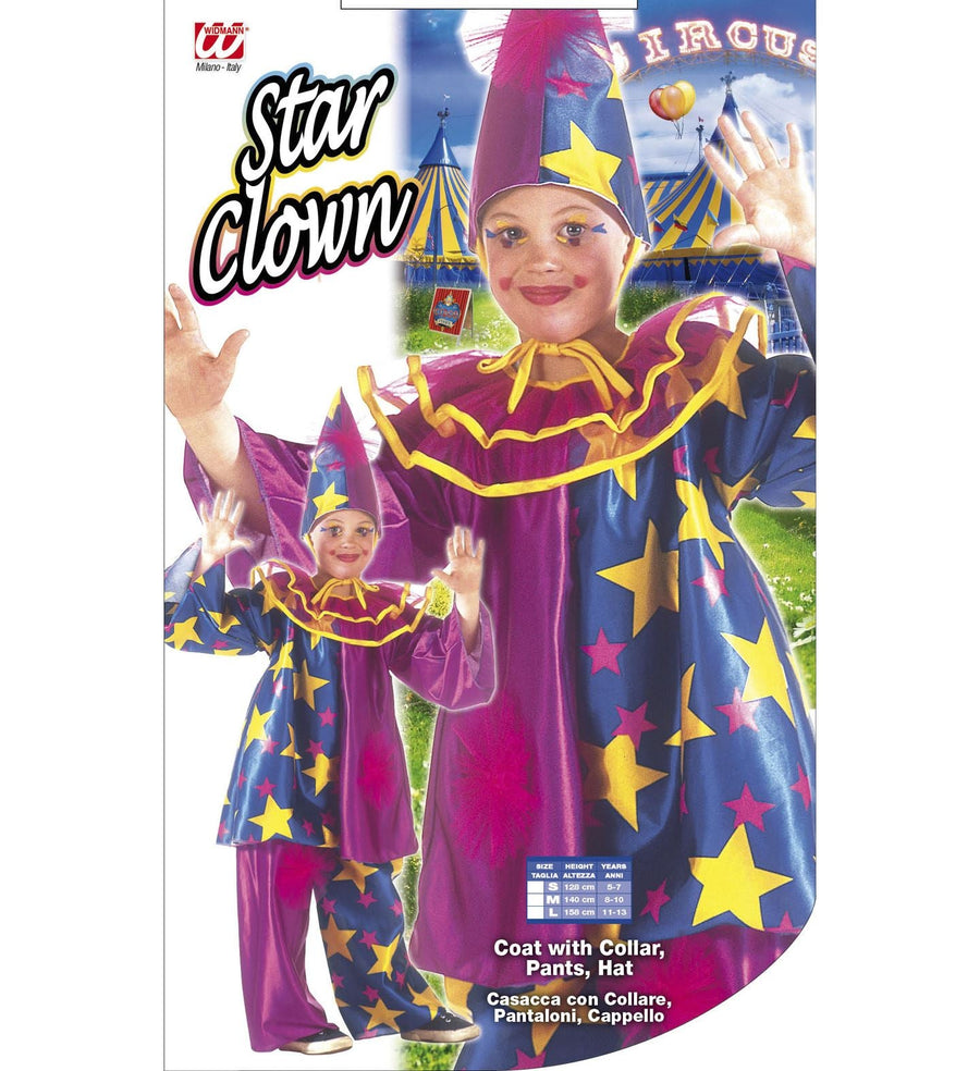 Widmann Kinder Clown Kostüm Set – Buntes Top, Hose & Hut - Fasnacht24.ch