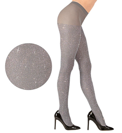Widmann Lurex Deluxe Strumpfhose – Silber 40 DEN Shimmer Tights - Fasnacht24.ch