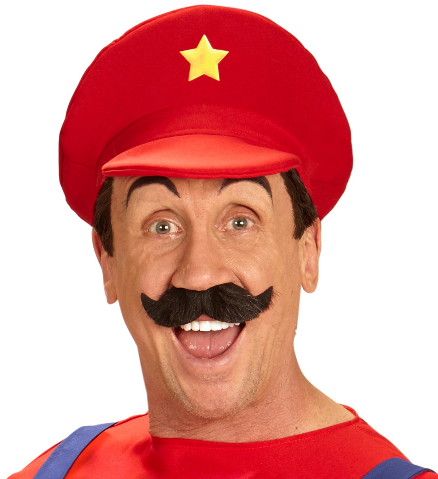 Rote Strickmütze mit weißem Mario M auf der Vorderseite für Kinder und Erwachsene