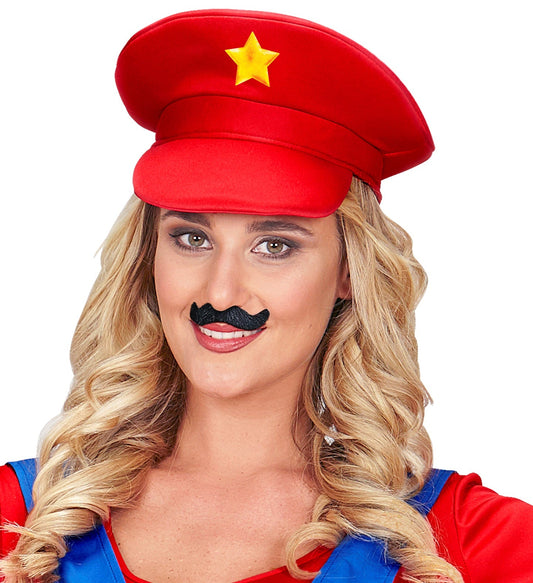 Rote Strickmütze im Super Mario Design für Kinder und Erwachsene.