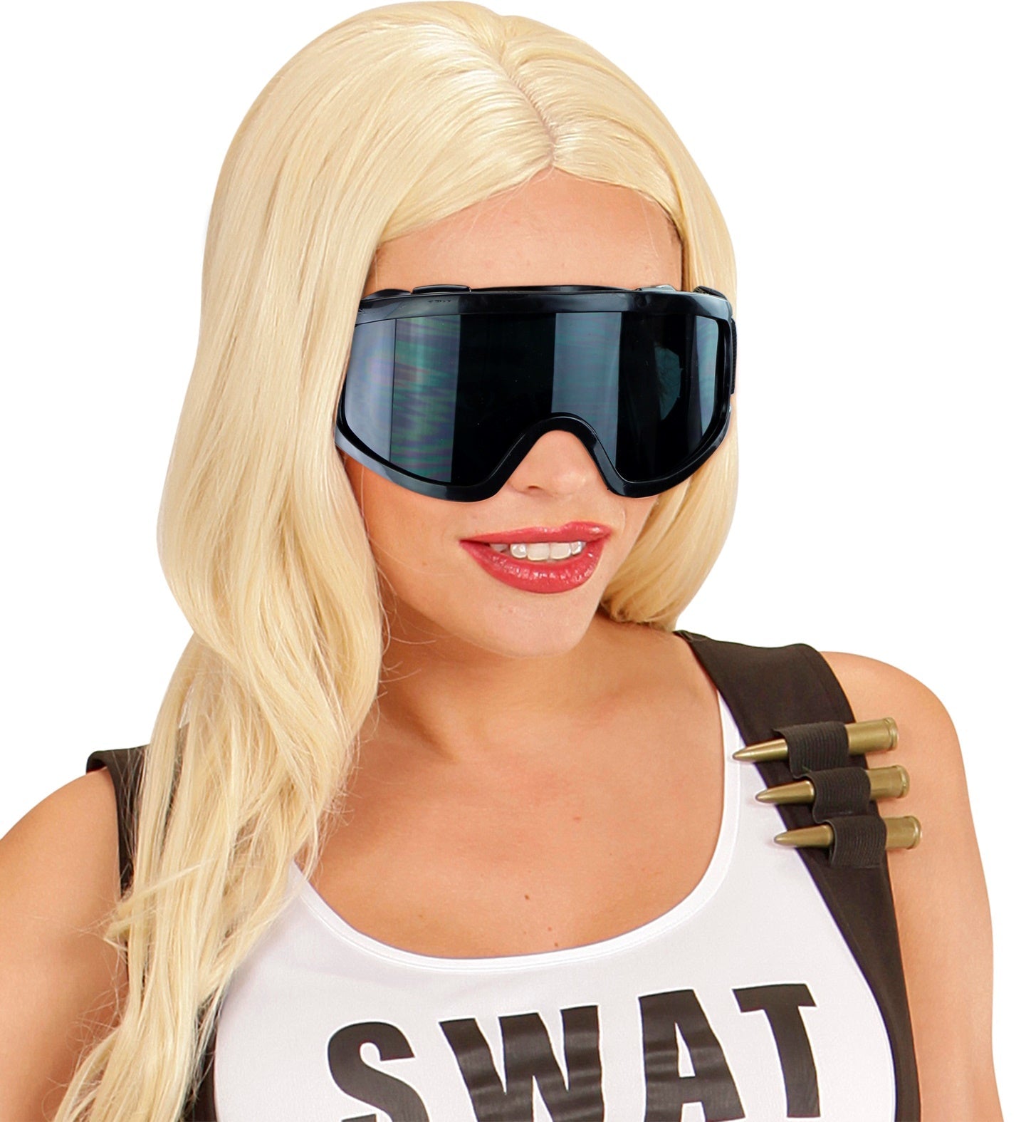 Schwarze SWAT Tactical Schutzbrille mit Anti-Beschlag und bruchsicheren Polycarbonatgläsern