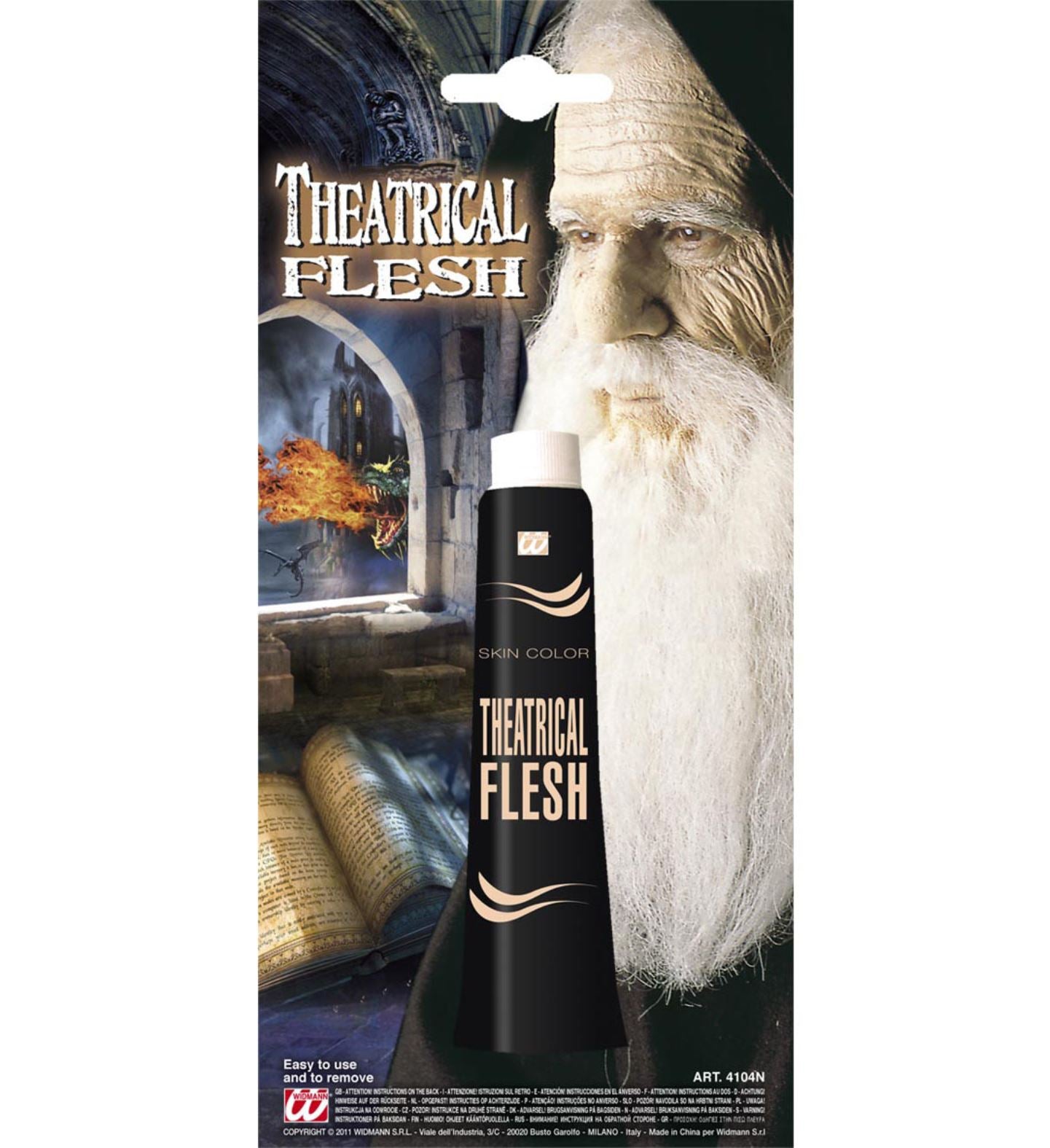 Röhrchen mit Widmann Theatrical Horror Flesh Paste für realistische Wunden und SFX-Make-up.