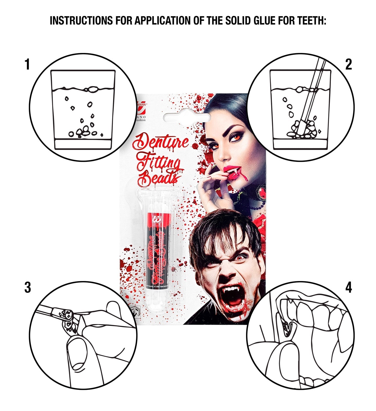 Widmann thermoplastische Klebeperlen in Dose, weiß, zur Anpassung von Gebissen und Zähnen