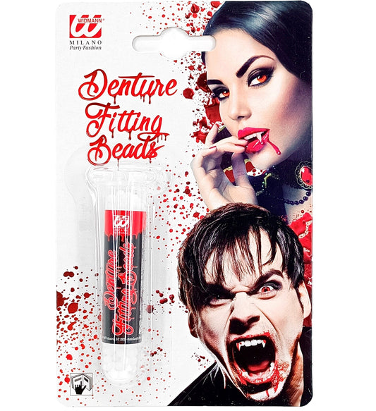 Thermoplastische Klebeperlen in einer kleinen Dose, ideal für Gebisse und Zähne.