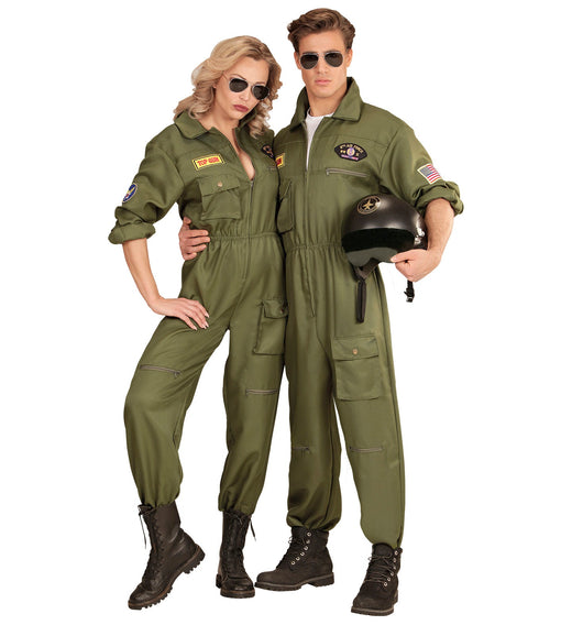 Widmann Top Gun Pilot Overall – Unisex Fluganzug Grün - Fasnacht24.ch
