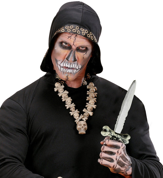 Dekorativer Dolch mit Totenkopf, 30,5 cm, Edelstahlklinge und detailliertem Griff.