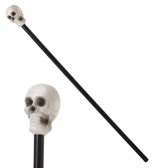Gothic Gehstock Totenkopf – Widmann 80cm Schwarzer Holzstock - Fasnacht24.ch