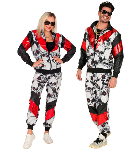 Widmann Unisex Totenkopf Jogginganzug – 100% Polyester Tracksuit Set - Fasnacht24.ch