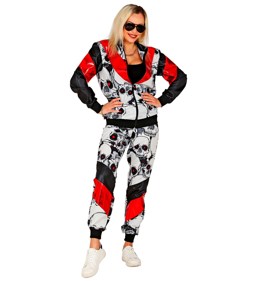 Widmann Unisex Totenkopf Jogginganzug 100% Polyester Tracksuit Set - Fasnacht24.ch – Detailansicht