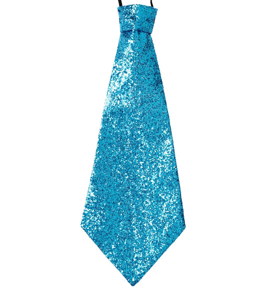 Lurex Krawatte Turquoise – Widmann Elastische Kinder- & Erwachsenenkrawatte - Fasnacht24.ch