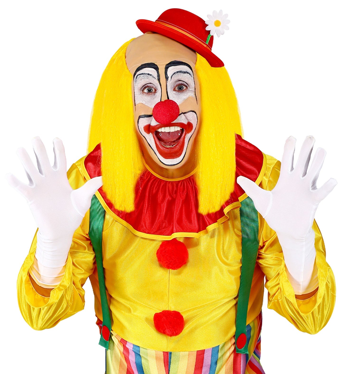 Widmann Clown Glatze mit gelber Haarpracht und glattem Oberkopf für Kostüme