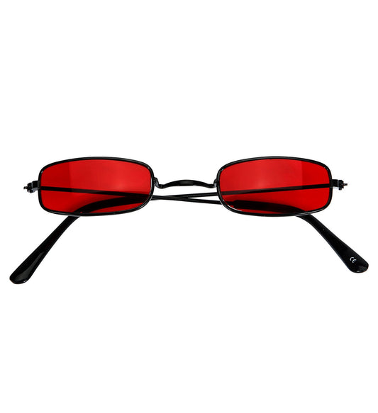 Widmann Vampir Brille Rot with lightweight black frame and blood-red lenses.