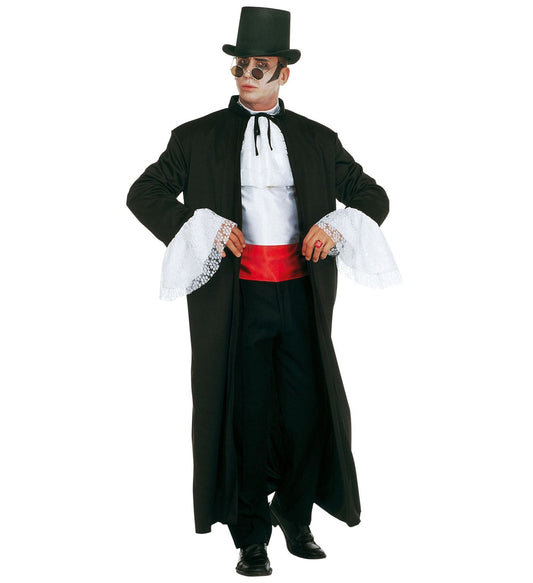 Widmann Vampir Edelmann Herrenkostüm – Schwarzer Umhang mit Rotem Satin - Fasnacht24.ch