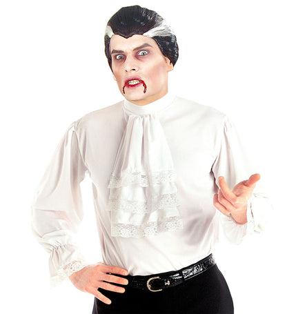 Widmann Vampirhemd Weiss mit Jabot Herren Kostümhemd Halloween Fasnacht – Detailansicht