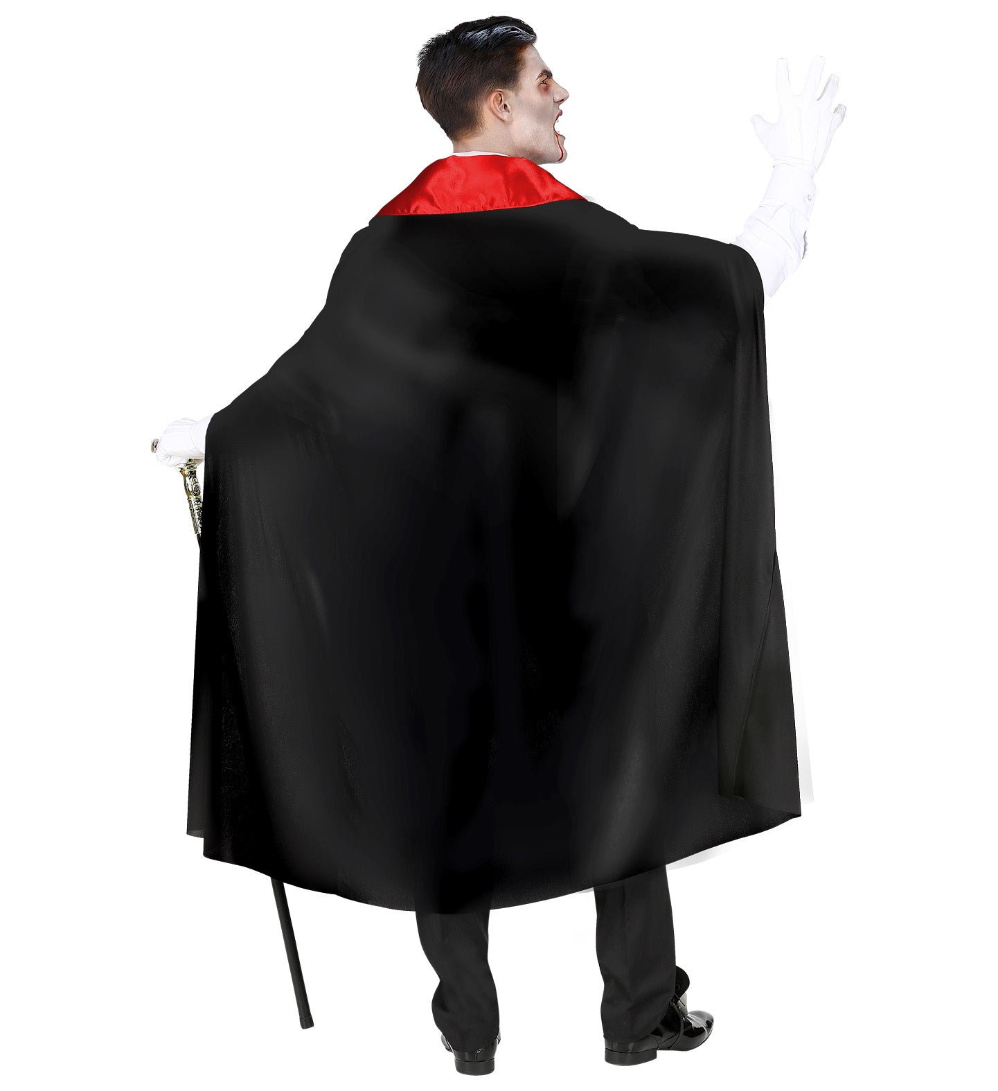 Widmann Vampir Kostüm Herren – Grau Weste & Schwarzer Umhang Set - Fasnacht24.ch