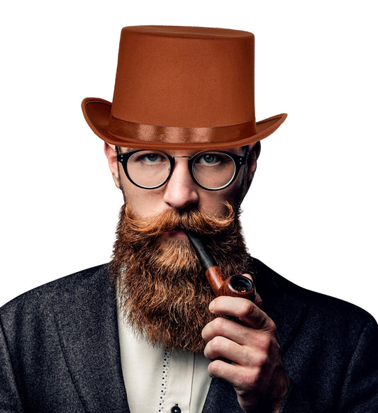 Widmann Vintage Brauner Zylinderhut Mit Satinband – Regenschutz - Fasnacht24.ch