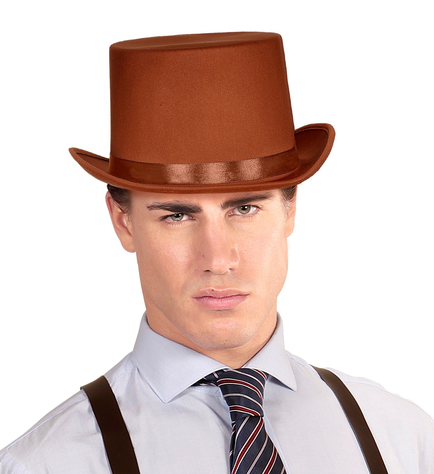 Widmann Vintage Brauner Zylinderhut Mit Satinband – Regenschutz - Fasnacht24.ch