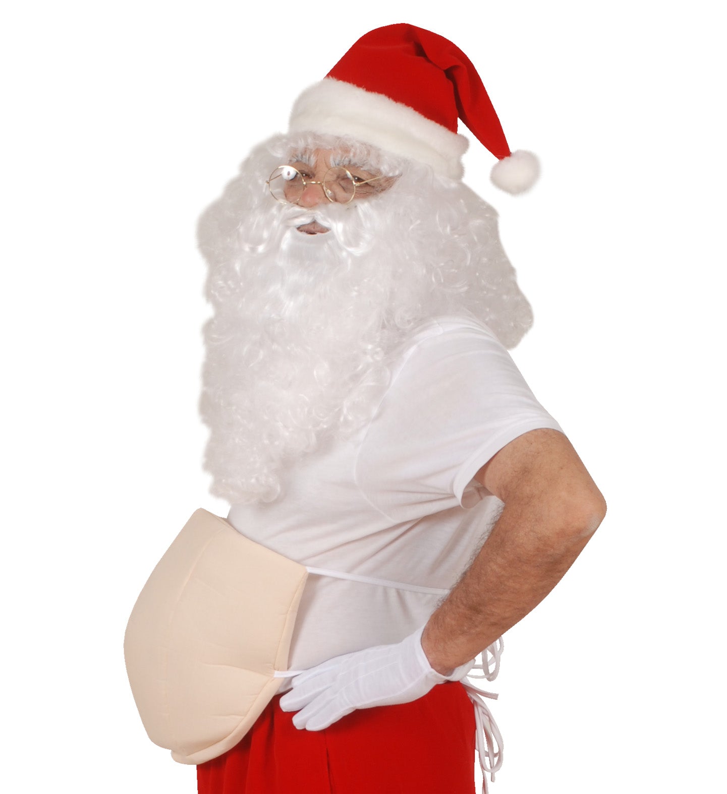 Verstellbarer Schaumstoffbauch in Beige für Weihnachtsmann- und Oktoberfestkostüme