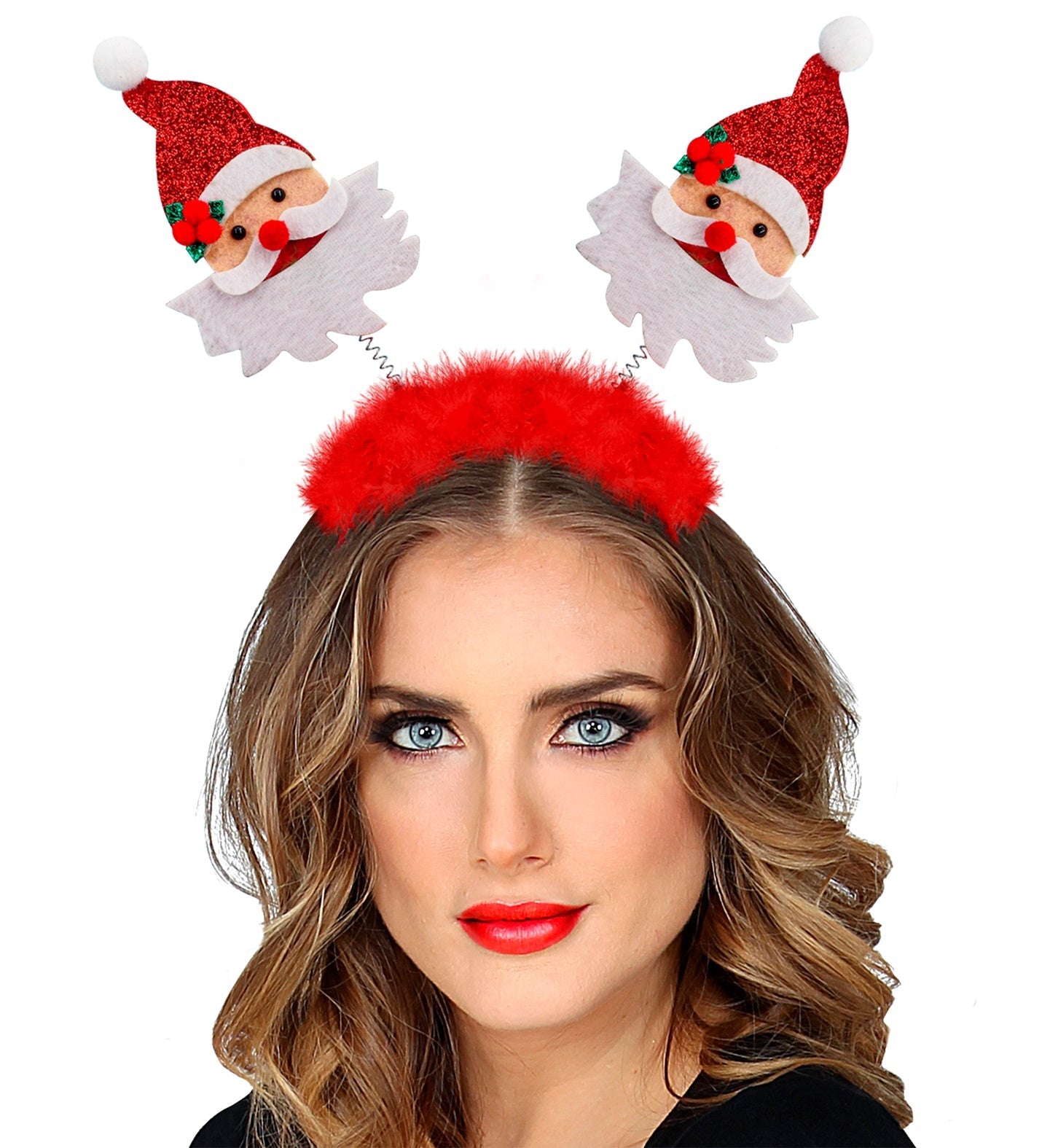 Rotes und weißes Haarband in Form eines Weihnachtsmann-Huts für festliche Anlässe.