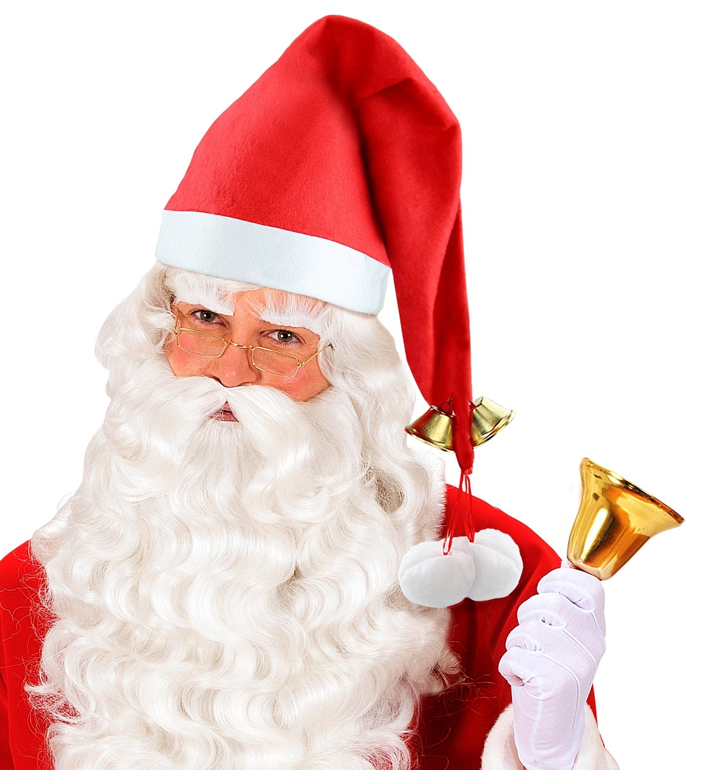 Widmann Weihnachtsmütze Mit Glöckchen – Rot-Weiß Gestreift, Fleece - Fasnacht24.ch