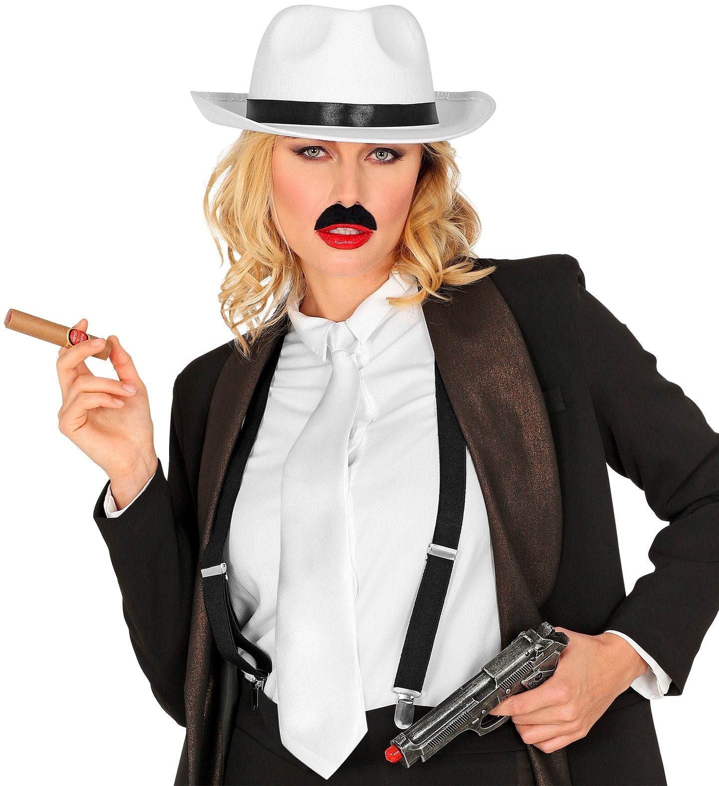 Weißer Satin-Krawatte von Widmann, 6 cm breit, glänzend und elegant in einer Geschenkbox.