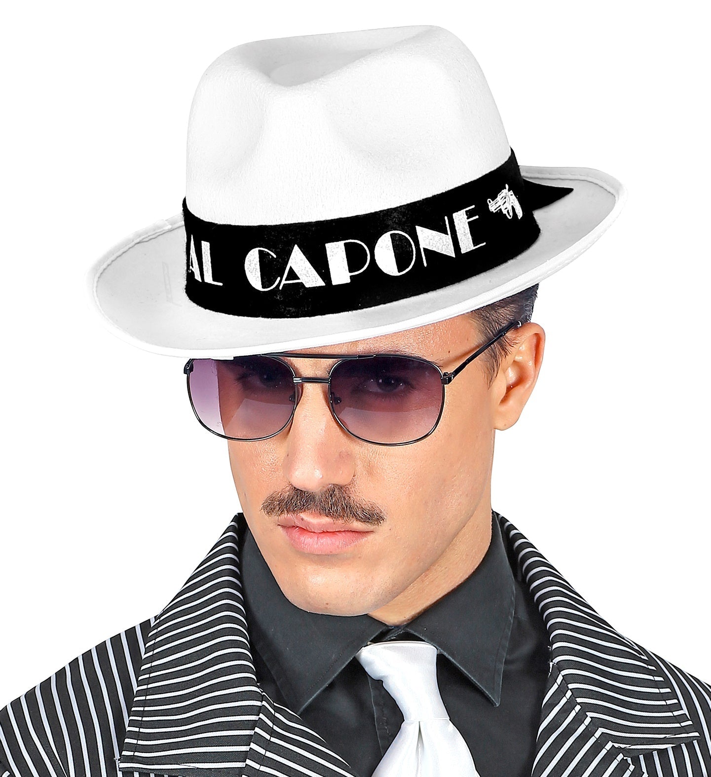 Gangster Hut Al Capone Weißer Filz – 20er Jahre Stil von Widmann - Fasnacht24.ch