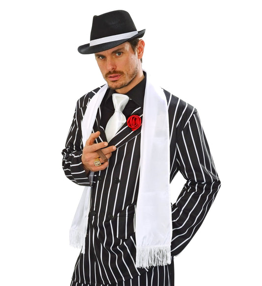 Widmann Satinschal Weiß – 1920er Gangster Style Accessoire 180 cm - Fasnacht24.ch
