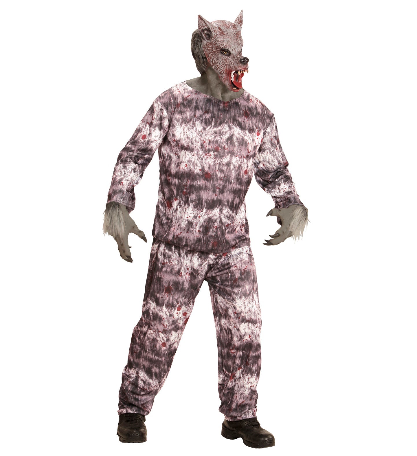 Werwolf Kostüm Set – Widmann Jacke, Hose & Maske mit Fell-Applikation - Fasnacht24.ch